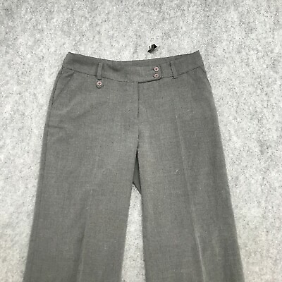 #ad Chadwicks Pants Womens Size 12 Gray Trousers Flared Leg 2 Button Closure Stretch $14.99