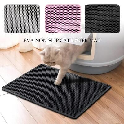#ad Pet Litter Mat Double Layer Cat Litter Box Mat Non Slip Sand Cat Waterproof $6.28