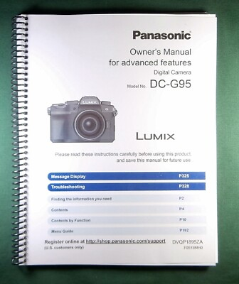 #ad Panasonic DC G95 Advanced Instruction Manual: Full Color amp; Protective Covers $41.20