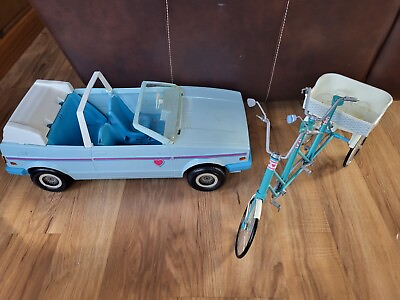 #ad Vintage 1980#x27;s Mattel Barbie Heart Family Car amp; Tandem Bicycle $47.49