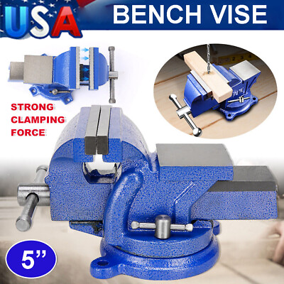 #ad 5quot; Bench Vise with Anvil 360°Swivel Locking Base Table Top Clamp Heavy Duty Vice $38.69