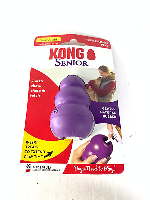 #ad KONG Senior Small Petit MADE IN USA GENTLE NATURAL RUBBER HOLDS TREATS NEW $11.95