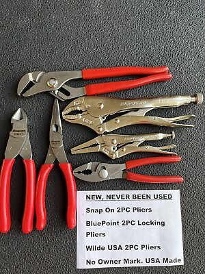 #ad snap on pliers set blue point Wilde USA locking needle nose cutter 6PC $160.00