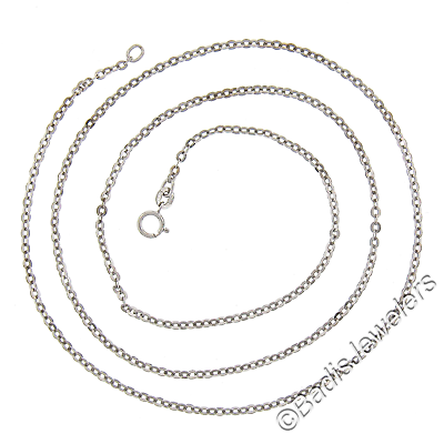 #ad Vintage 18K White Gold Long 25quot; Cable Link Chain Necklace w Spring Ring Clasp $636.80