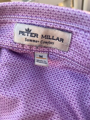 #ad Peter Millar Summer Comfort Polo Mens M Micro Martini Cocktail Performance Golf $39.99