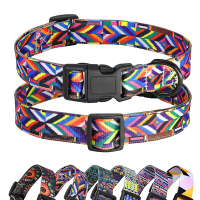 #ad Floral Nylon Dog Collar Adjustable Soft Pet Collars for Small Medium Large Dogs $8.45
