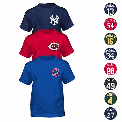 #ad MLB Majestic Player Name amp; Number Jersey T Shirt Collection Boys Size 4 7 $3.99
