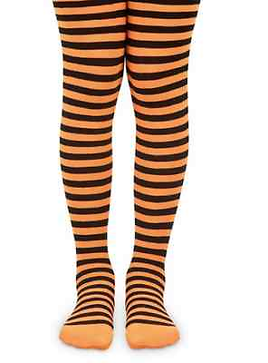 #ad Halloween Tights Orange Black Stripes Striped Sizes Age 4 10 Little Girls $12.49