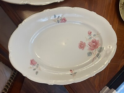 #ad Vintage Forest Moon glow Bavarian China Small Serving Platter. $25.00