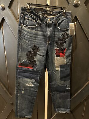 #ad Polo Lauren Ralph Lauren Women#x27;s Patchwork Relaxed Tapered Ankle Jeans Sz 6 NWT $99.99