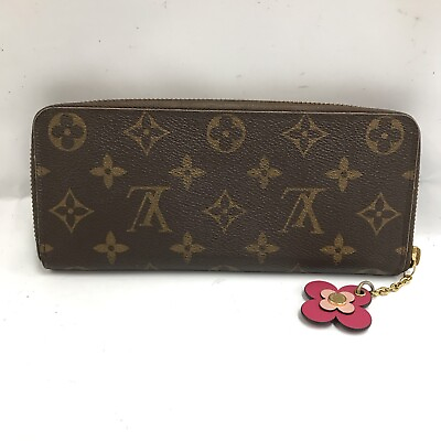 #ad Auth Louis Vuitton Clemence flower charm long wallet M64201 from 8888 7978 $272.19
