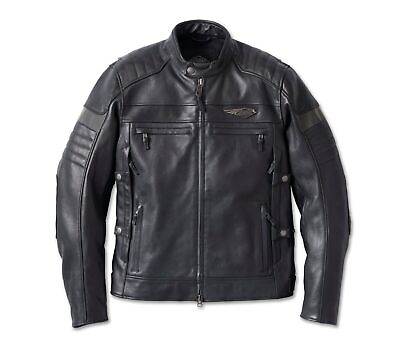 #ad Harley Davidson Men#x27;s 120th Amalgam Triple Vent System Motorcycle Leather Jacket $142.50
