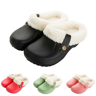 #ad JACKSHIBO Womens Cozy Winter Warm Clogs Slippers Indoor Plush House Shoes Size $11.99