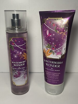 #ad Bath and Body Works WinterBerry Wonder Set of 2 Body Cream Body Mist $18.00