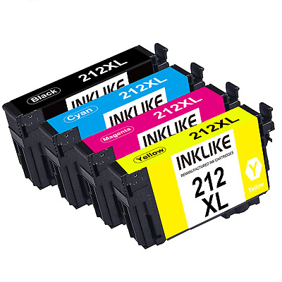 #ad 4 Pack T212XL 212XL Ink Compatible For Epson 212 XP 4105 XP 4100 WF 2830 WF 2850 $22.50