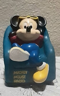 #ad Vtg Collectible MICKEY MOUSE RADIO Novelty Mickey Sitting on Blue Chair pre own $17.80