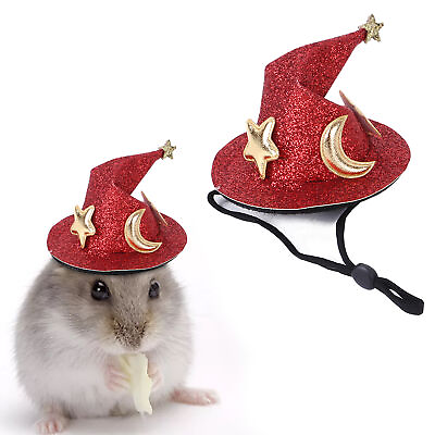 #ad Hamster Hat Halloween Small Pet Witch Hat with Adjustable Elastic Chin Strap $7.71