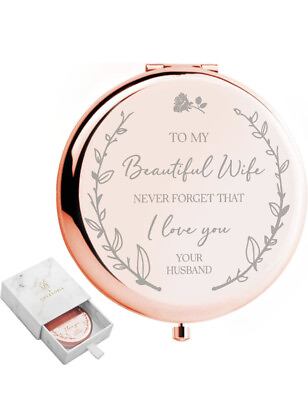 #ad Rose Gold Luxury Pocket Mirror For Wife Gift For Anniversary Birthday 100pc Lot $99.00