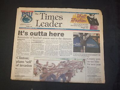 #ad 1994 SEP 15 WILKES BARRE TIMES LEADER REMAINDER OF BASEBALL SEASON OUT NP 7568 $35.00