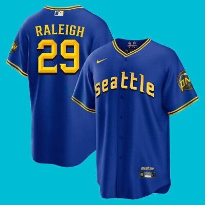 #ad Men#x27;s Seattle Mariners Cal Raleigh #29 Cool Printed Jersey $32.99