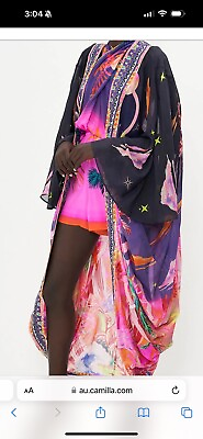 #ad Camilla Flight Of The Flamingo 2 Piece Set Cape and Dress RRP$1548 AU $679.00