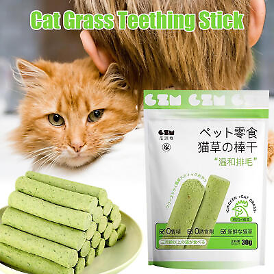 #ad Cat Grass Teething Stick Pet Snack Hairball Removal Cat Teeth Instant Snack $7.73