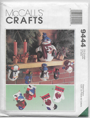 #ad McCall#x27;s Sewing Pattern 9444 SNOWMEN Ornaments Centerpiece Garland Christmas $10.99