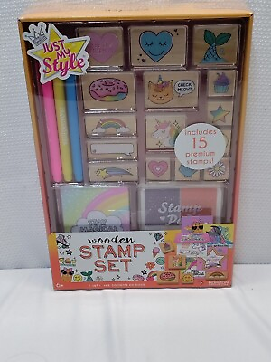#ad Just My Style Wooden Stamp Set Includes 15 Premium Stamps 26 Piece Set $19.45