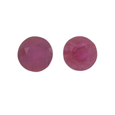 #ad Set of 2 Loose Rubies Round .60ctw Pinkish Red Matched Pair $359.99