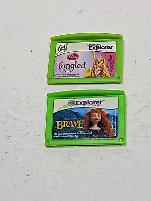 #ad 2 Leap Frog Explorer Learn Games Brave and Disney Tangled $9.94