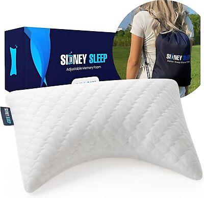 #ad Sleep Mini Travel Size Neck Pillow Knee Pillow Back Lumbar Support Curved Travel $69.10