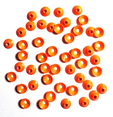 #ad 50pcs TURBO DISCS 6 mm ORANGE colours Brass Discs for Tube Fly Tying $8.39