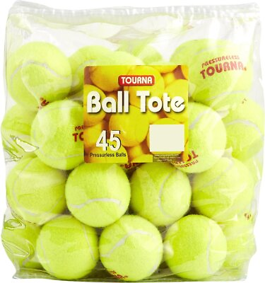 #ad Tourna Pressureless Tennis Balls with Vinyl Tote 45 pack of balls $55.00