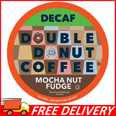 #ad Double Donut Medium Roast Decaf Coffee Pods Mocha Nut Fudge for Keurig 24 Count $23.14