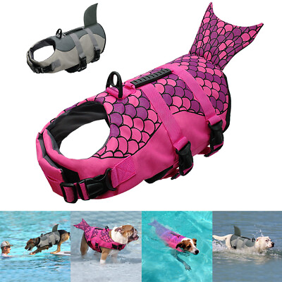 #ad Dog Life Vest Jacket Pet Preserver Safety Aquatic Swim Float Vest Saver Harness $31.99