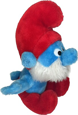 #ad Vintage Papa Smurf 10quot; Bean Bag Peyo 1979 Wallace Berrie and Co. Blue $13.99