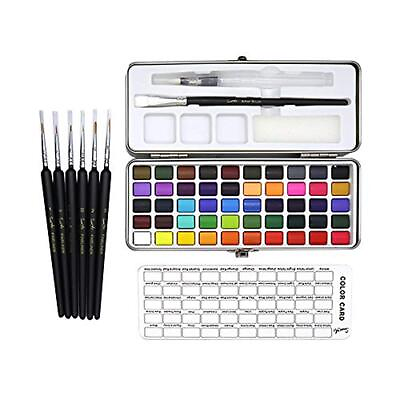 #ad Watercolor Paint Set 50 Colors Assorted Include 6pcs Fineliner Pens and 1pc... $22.12