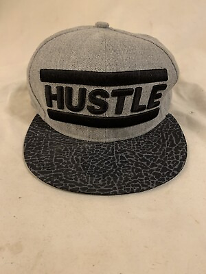 #ad grey and black hustle snap back baseball cap cap hat $19.99