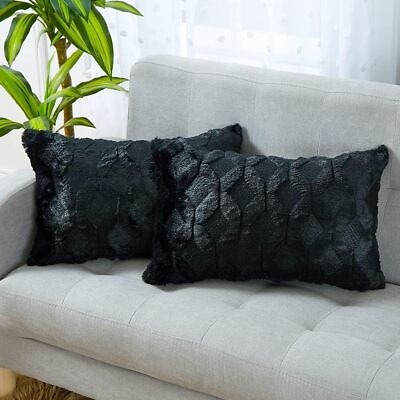 #ad Decorative Throw Pillow Covers Geometric Diamond Pattern Plush Pillowcase So... $11.69