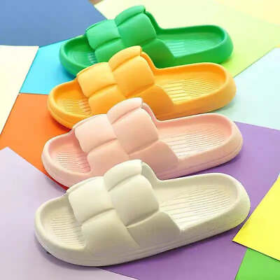 #ad Thick Sole Flat Bottom Bathroom Home Slippers $16.89