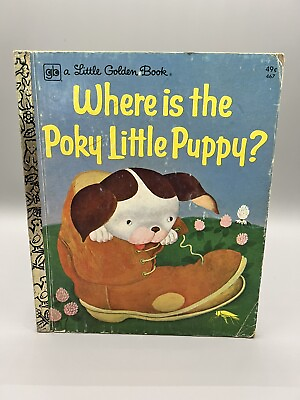 #ad Vintage 1976 A Little Golden Book “Where Is The Poky Little Puppy” Children Book $8.01