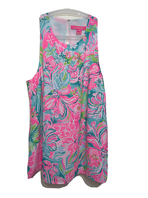 #ad LILLY PULITZER XS Multi Hot on the Scene Lyle Halter Top Sleeveless $23.99