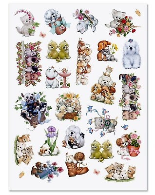 #ad NEW Adorable Morehead Cats amp; Dogs Puppies Kittens 56 Acid Free Stickers $2.75