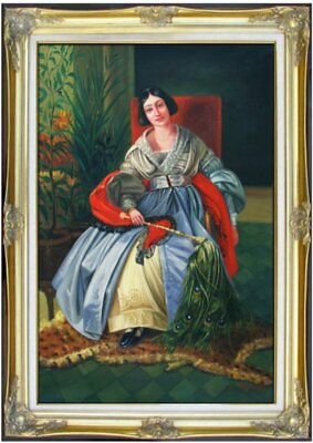 #ad Framed Hand Painted Oil Painting Brulloff Karl Saltykova Portrait Repro 24x36in $399.00