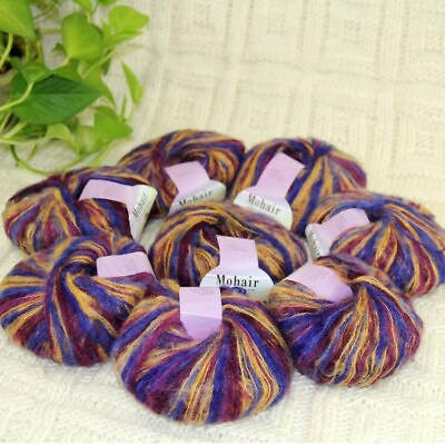 #ad AIPYARN 8BallsX25gr Soft Mohair Wrap Shawl Rugs Hand Knit Crocheting Yarn 42 $19.49
