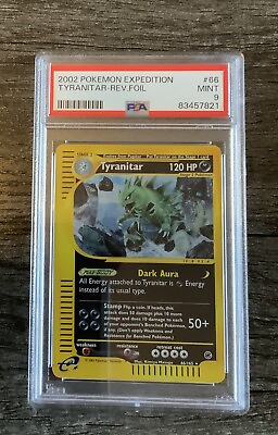 #ad 2002 Tyranitar Reverse Foil pokemon card Psa 9 $105.00