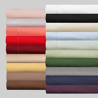 #ad 300 Thread Count 100% Egyptian Cotton Breathable Solid Deep Pocket Sheet Set $63.75