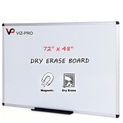 #ad VIZ PRO Magnetic Whiteboard 6#x27; x 4#x27; Dry Erase Board Silver Aluminium Frame $359.90