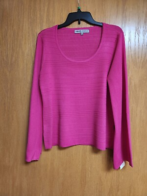 #ad Bright Fuchsia Pink Pullover Sweater. NWT. Large. By Absolutely Famous. Cute. $21.90