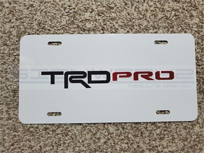 #ad TRD Pro Plate metal novelty vanity license white plate $17.99